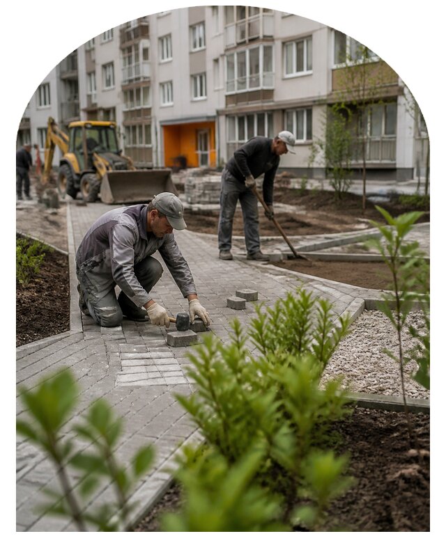 Благоустройство двора многоквартирного дома в Тулуне